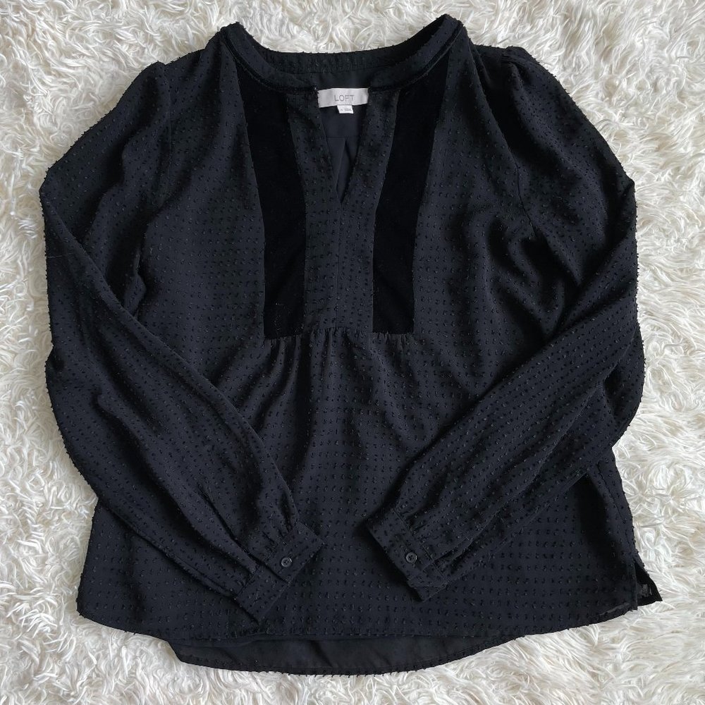 LOFT Dotted V-Neck Blouse